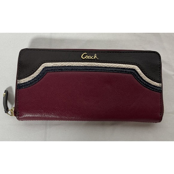Coach Black and Burgundy Wallet - Picture 1 of 13